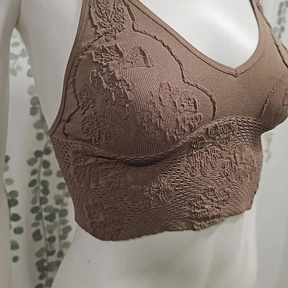New Free People Movement Candy Seamless Bralette with lace detailing Sz XS/S - Picture 5 of 9